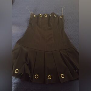 Fashion Nova Strapless Dress in Black with silver Details